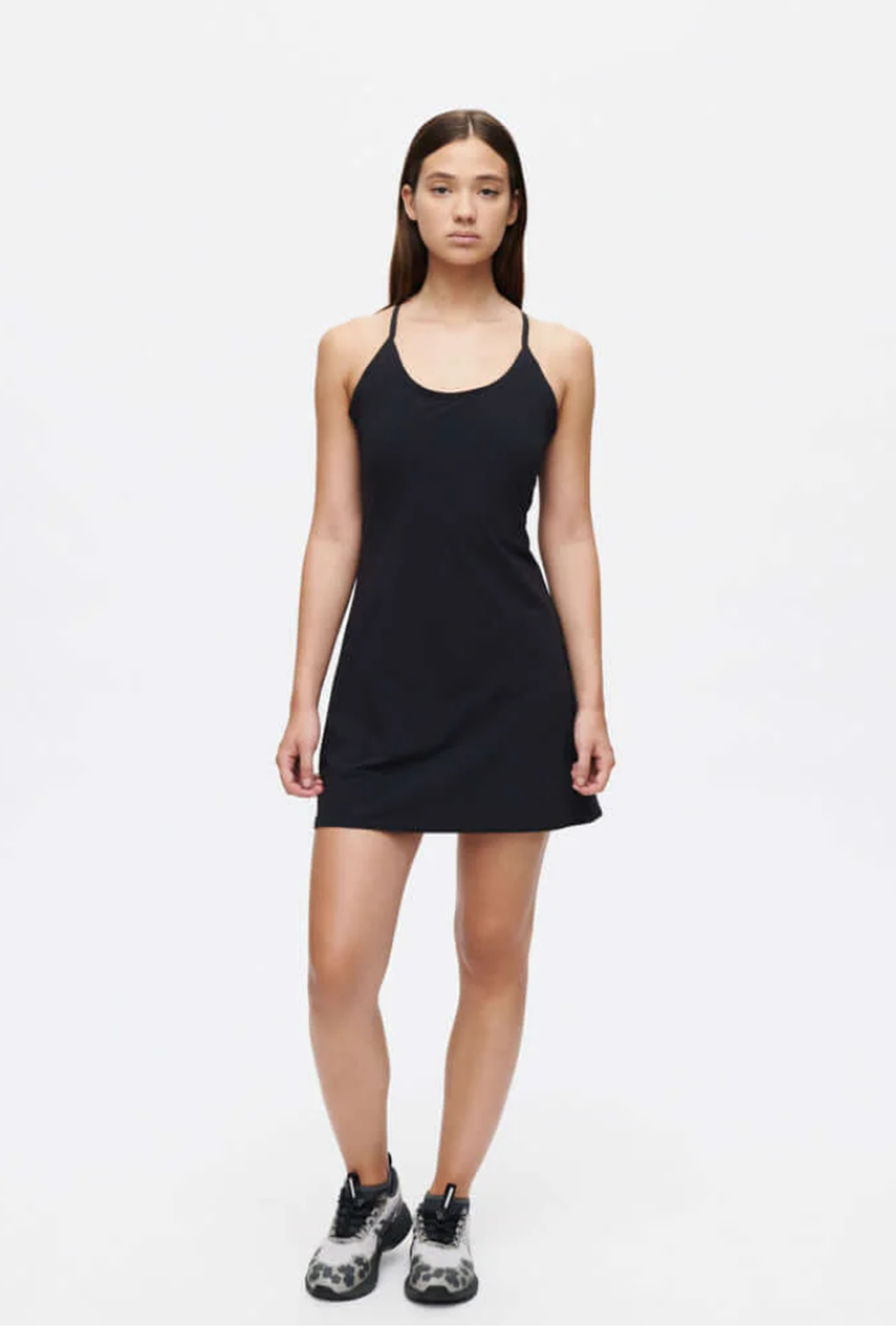 Outdoor Voices Exercise Dress S Black Lined Built-In Shorts Pockets Sporty Ov